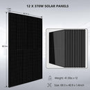 Off-Grid Solar Kit 13000W 48VDC 120VAC/240V 20.48KWH PowerWall Lithium Battery 12 X 370 Watts Solar Panels SGM-1320M