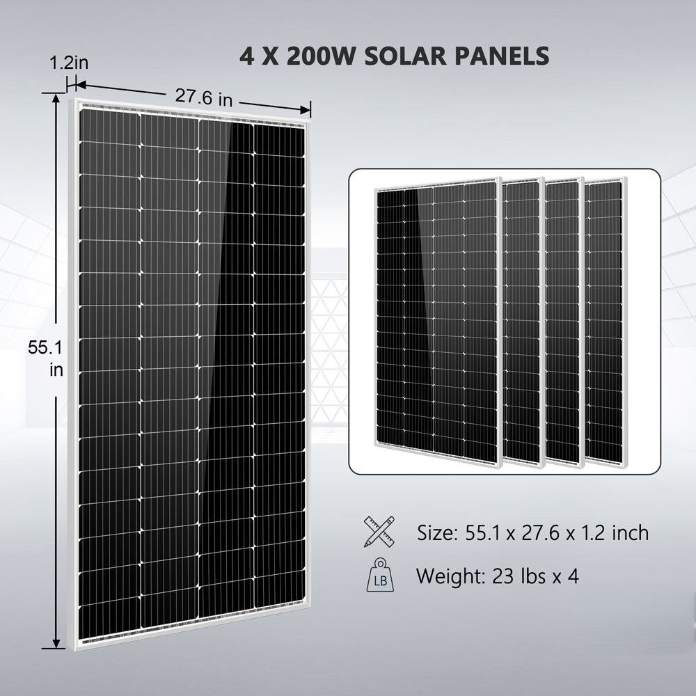 Sungold Power Solar Kit 3000W 24V Inverter 120V output Lithium Battery 800 Watt Solar Panel SGKT-3PRO