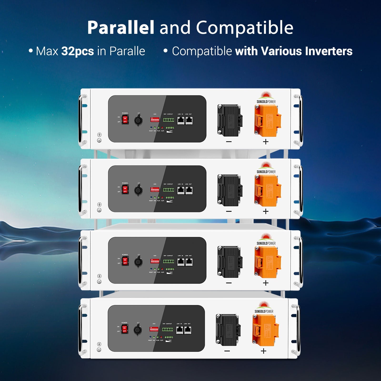 Sungold Power Complete Hybrid Solar Kit 10000W 48V 120V/240V output 20.48KWH Lithium Battery 8300 Watt Solar Panel SHB-10KM20K