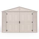 Duramax 10.5x31ft Vinyl Garage, Vinyl Storage Shed with Foundation, 2 Windows & Side Doors