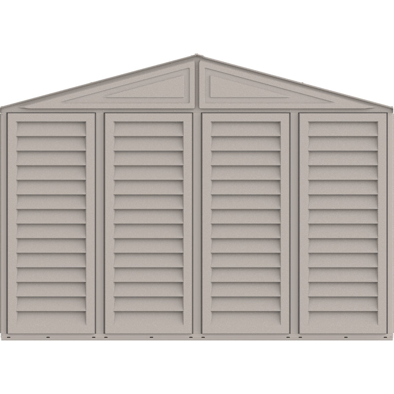 Duramax 10.5x28.5 ft Vinyl Garage, Vinyl Storage Shed with Foundation, 2 Windows & Side Doors