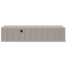 Duramax 10.5x28.5 ft Vinyl Garage, Vinyl Storage Shed with Foundation, 2 Windows & Side Doors