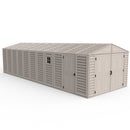 Duramax 10.5x31ft Vinyl Garage, Vinyl Storage Shed with Foundation, 2 Windows & Side Doors