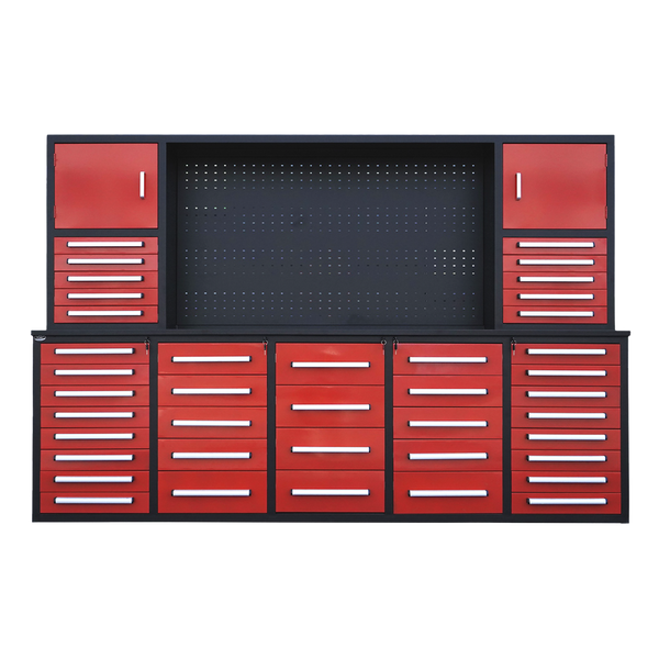 10' Storage Cabinet with Workbench (40 Drawers & 2 Cabinets)