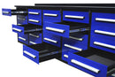 10' Workbench with Storage Drawers (25 Drawers)