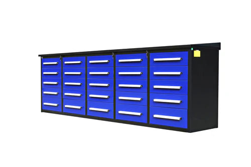 Chery Industrial 10' Workbench with Storage Drawers (25 Drawers) - WW000184