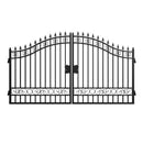 12x8 ft Dual Swing Driveway Steel Gate