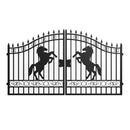 12x8 ft Dual Swing Driveway Steel Gate
