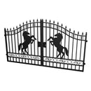 12x8 ft Dual Swing Driveway Steel Gate