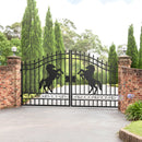 12x8 ft Dual Swing Driveway Steel Gate