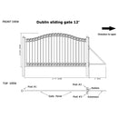 12x6 ft Steel Sliding Driveway Gate
