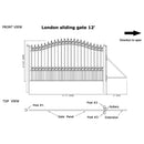 12x6 ft Steel Sliding Driveway Gate