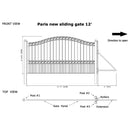 12x6 ft Steel Sliding Driveway Gate