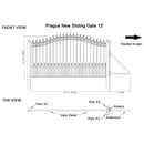 12x6 ft Steel Sliding Driveway Gate