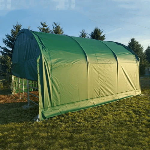 Chery Industrial 13' x 13' Livestock Corral Shelter with Front Door