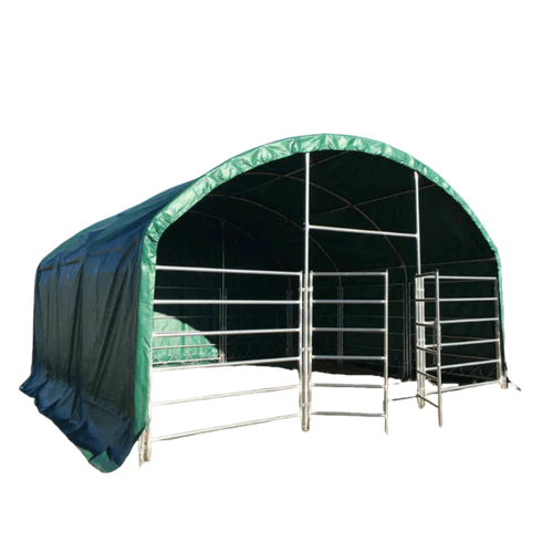 Chery Industrial 13' x 13' Livestock Corral Shelter with Front Door