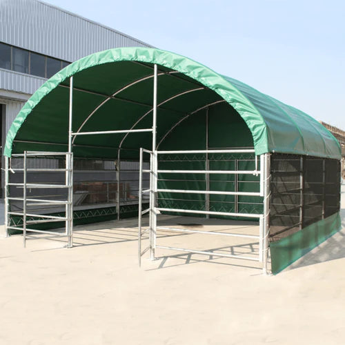 Chery Industrial 13' x 13' Livestock Corral Shelter with Front Door