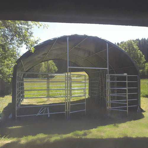 Chery Industrial 13' x 13' Livestock Corral Shelter with Front Door