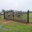 14x8 ft Steel Dual Swing Driveway Gate