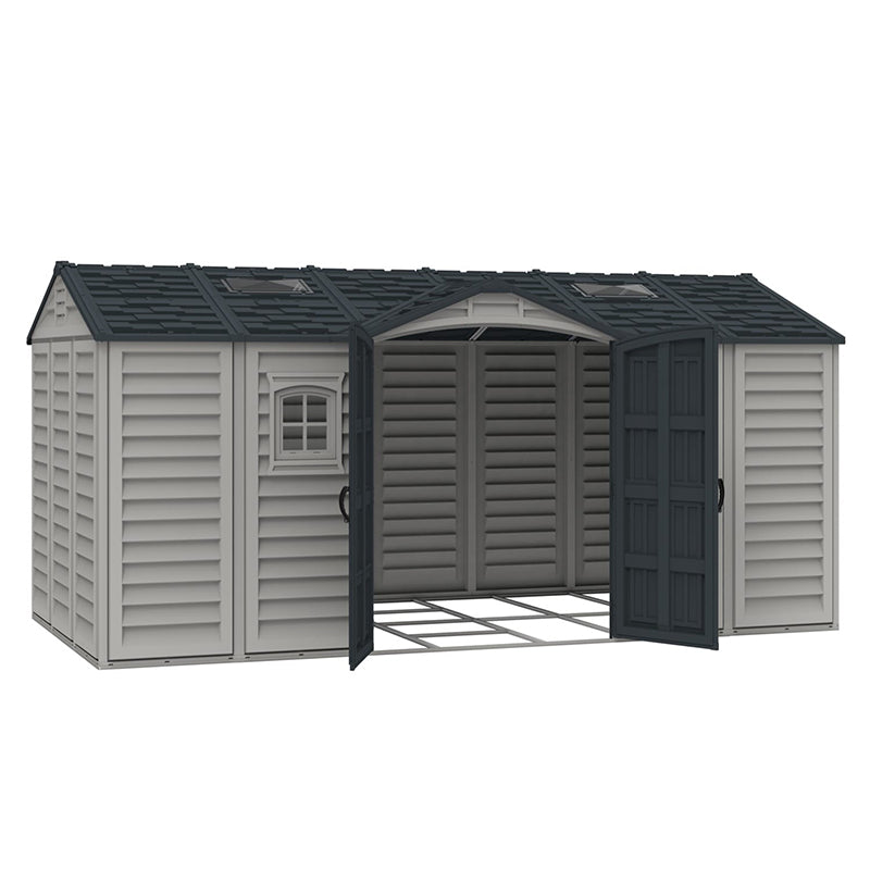 Duramax 15×8 ft APEX PRO Storage Shed With Foundation Kit