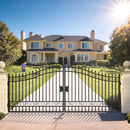 16x8 ft Steel Dual Swing Driveway Gate