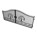 16x8 ft Steel Dual Swing Driveway Gate with Tree Pattern