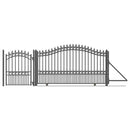 16ft Steel Sliding Driveway Gate with 5ft Pedestrian Gate