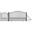 16ft Steel Sliding Driveway Gate with 5ft Pedestrian Gate