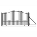 16ft Steel Sliding Driveway Gate with 5ft Pedestrian Gate