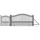 16ft Steel Sliding Driveway Gate with 5ft Pedestrian Gate