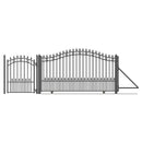 16ft Steel Sliding Driveway Gate with 5ft Pedestrian Gate
