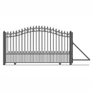16ft Steel Sliding Driveway Gate with 5ft Pedestrian Gate