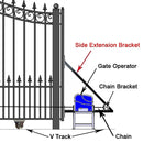 16ft Steel Sliding Driveway Gate with 5ft Pedestrian Gate
