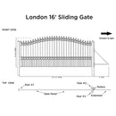 16x6 ft Steel Sliding Driveway Gate