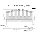 16x6 ft Steel Sliding Driveway Gate