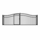 18x7 ft Steel Dual Swing Driveway Gate with Pedestrian Door