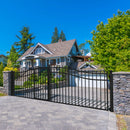 18x7 ft Steel Dual Swing Driveway Gate with Pedestrian Door