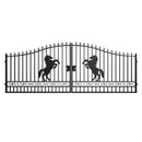 18x8 ft Steel Dual Swing Driveway Gate