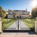 18x8 ft Steel Dual Swing Driveway Gate