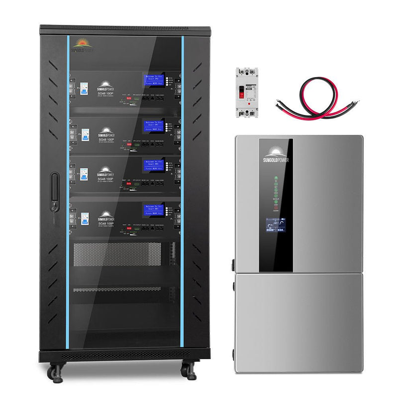 Hybrid Solar Kit 11.4KW 48V Split Phase 20.48KWH Lithium Battery 16 X 440 Watt Solar Panel SGH-11N2E