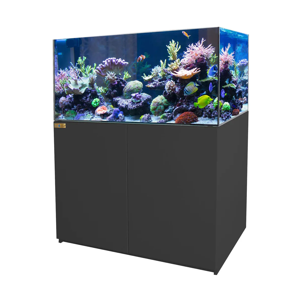 Aqua Dream 130 Gallon Coral Reef Aquarium Ultra Clear Glass Tank & Built in Sump All Black REEF-1200-BK - Serenity Provision