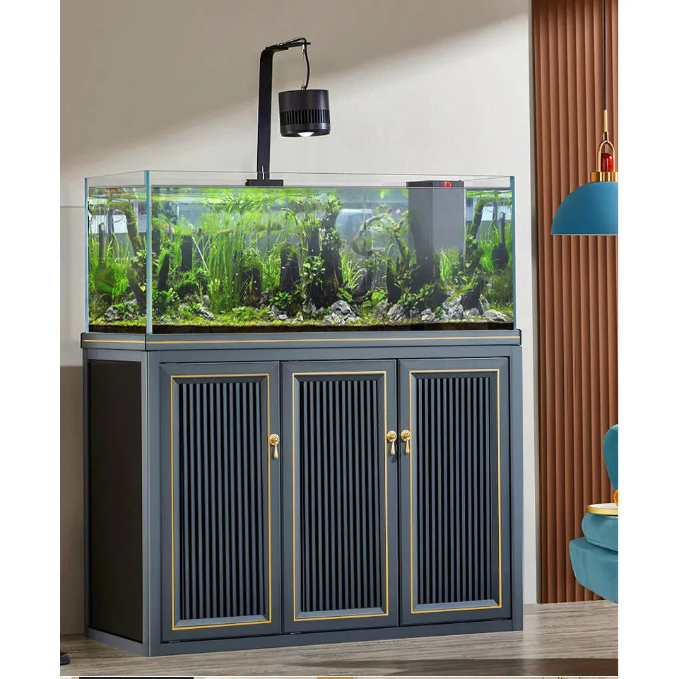 Aqua Dream 175 Gallon Plants Ranchu Aquarium with Ultra Clear Glass Tank & Built in Sump All Black AD-1560-RANCHU - Serenity Provision