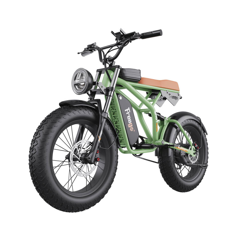 Freego F1 Pro(Camouflage Green) Fat Tires Off Road Electric Bike 7 Speed Gears