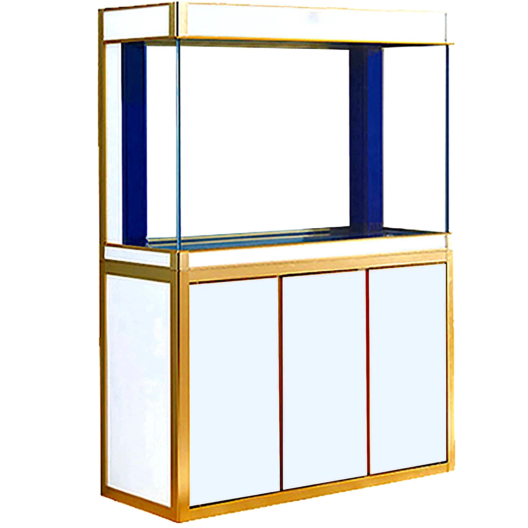 Aqua Dream 135 Gallon Tempered Glass Aquarium White and Gold AD-1260-WT - Serenity Provision