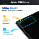 500W MONO BLACK PERC SOLAR PANEL FULL PALLET (32 PANELS) UL 61730