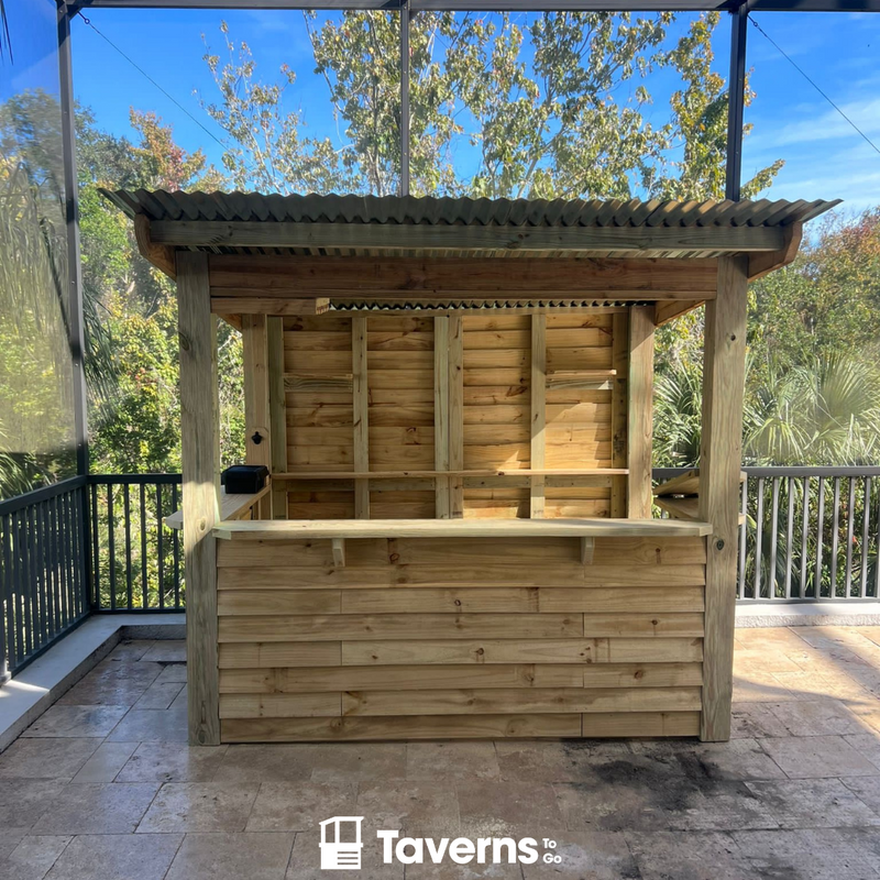 Taverns-To-Go 9 x 6 ft Castlebar Deluxe Backyard Patio Bar (MEDIUM)