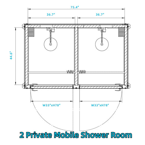 Bastone 2 Private Mobile Shower Room - PM000128 - Serenity Provision