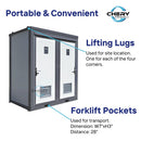 Bastone 2 Private Toilet Stalls Portable Restroom - PM000121 - Serenity Provision