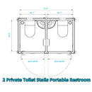 Bastone 2 Private Toilet Stalls Portable Restroom - PM000121 - Serenity Provision