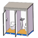 Bastone 2 Private Toilet Stalls Portable Restroom PM000121
